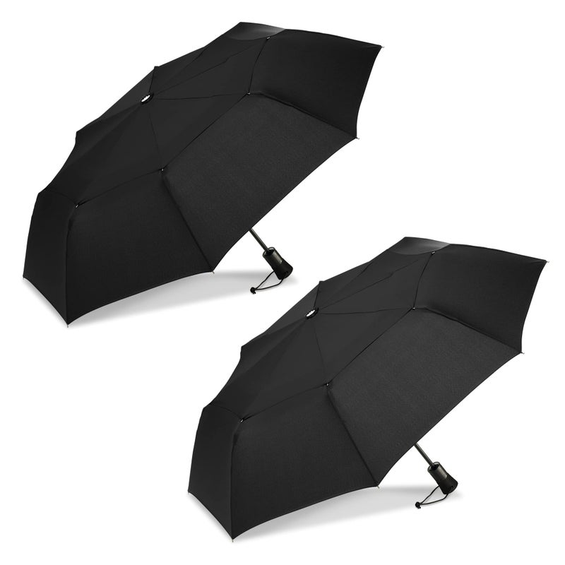 ShedRain WindPro - Vented Auto Open Auto Close Portable Compact Travel Umbrella for Rain and Wind with Teflon, Black - Image 1